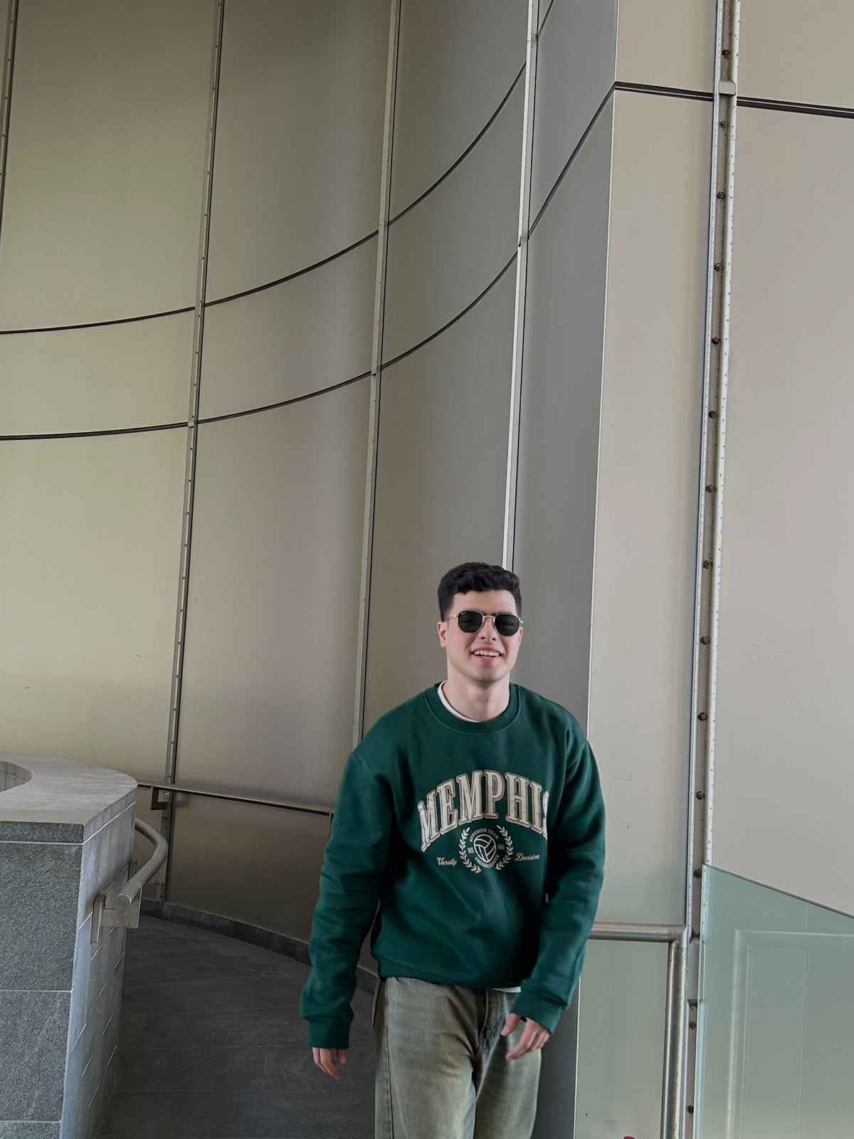 Dark Green printed oversized sweatshirt