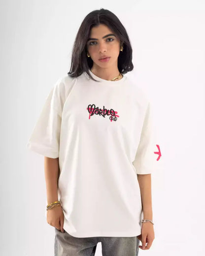 Printed white oversized T-shirt Summer milton