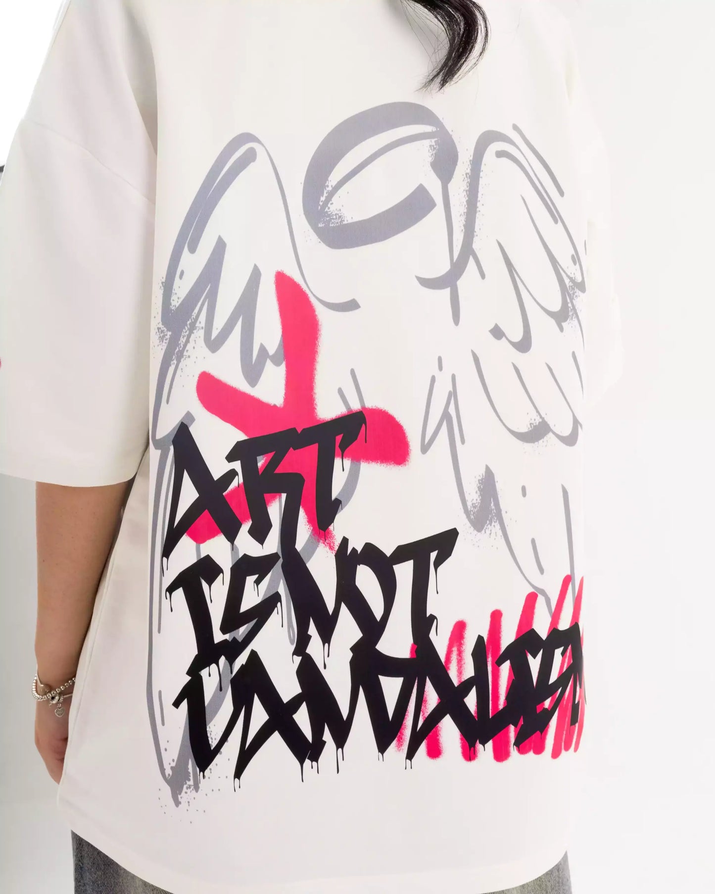 Printed white oversized T-shirt Summer milton