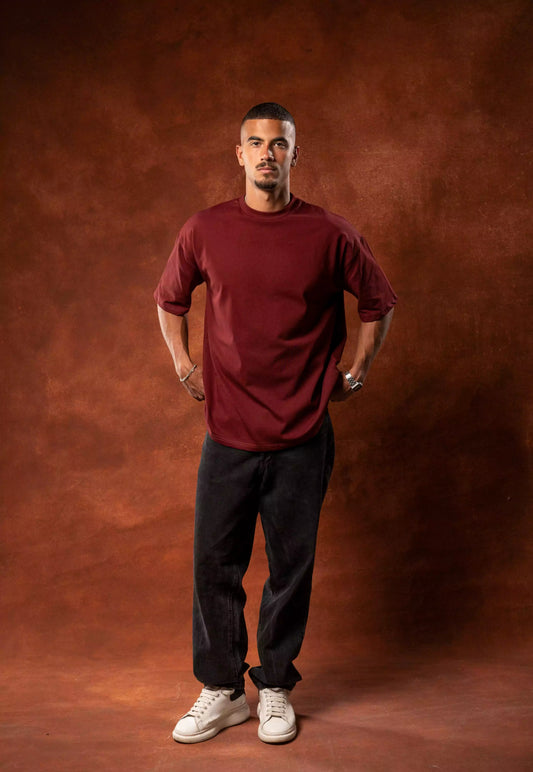 Plain Maroon oversized T-shirt