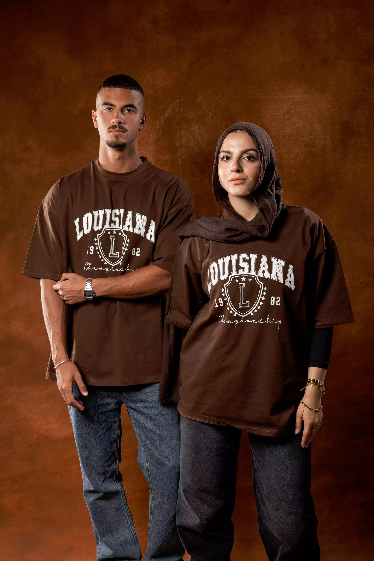 Printed Brown oversized T-shirt