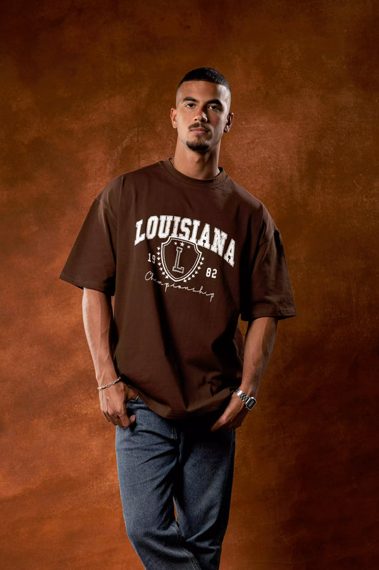 Printed Brown oversized T-shirt