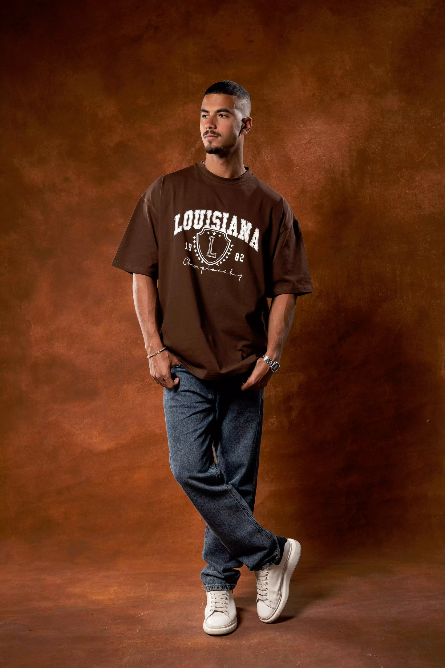 Printed Brown oversized T-shirt