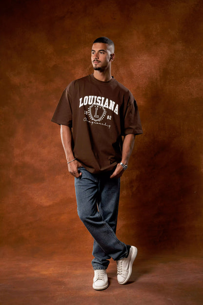 Printed Brown oversized T-shirt