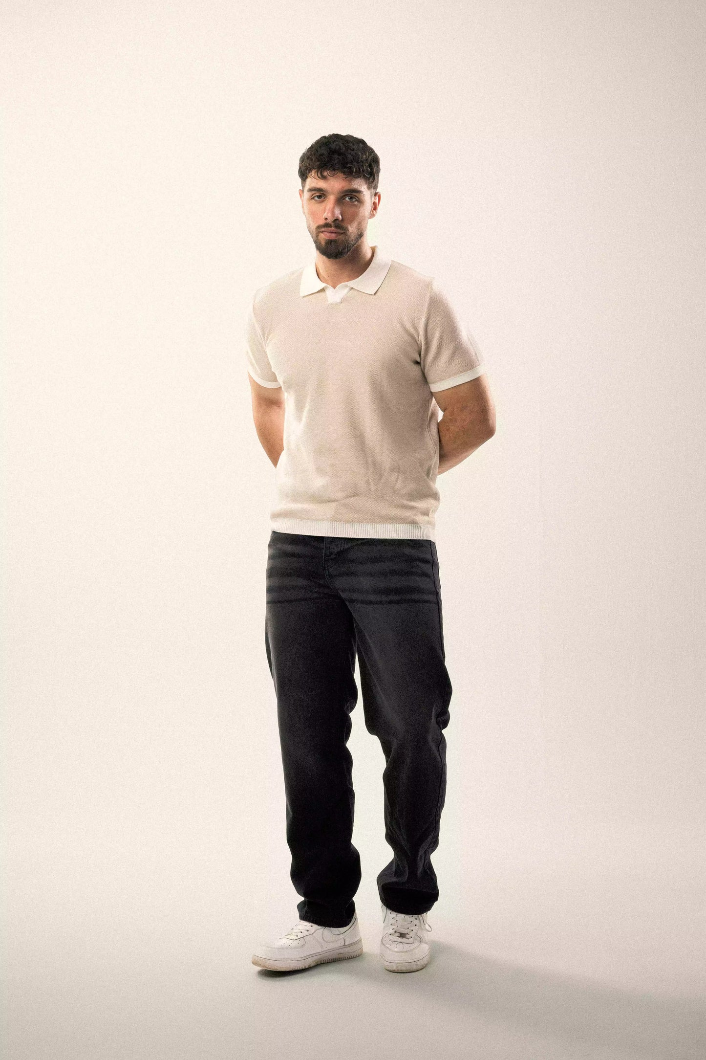Sandstone Knitted Polo