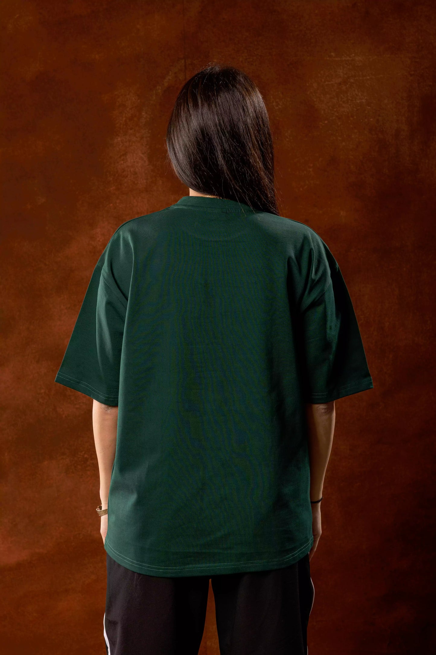 Printed Dark Green oversized T-shirt