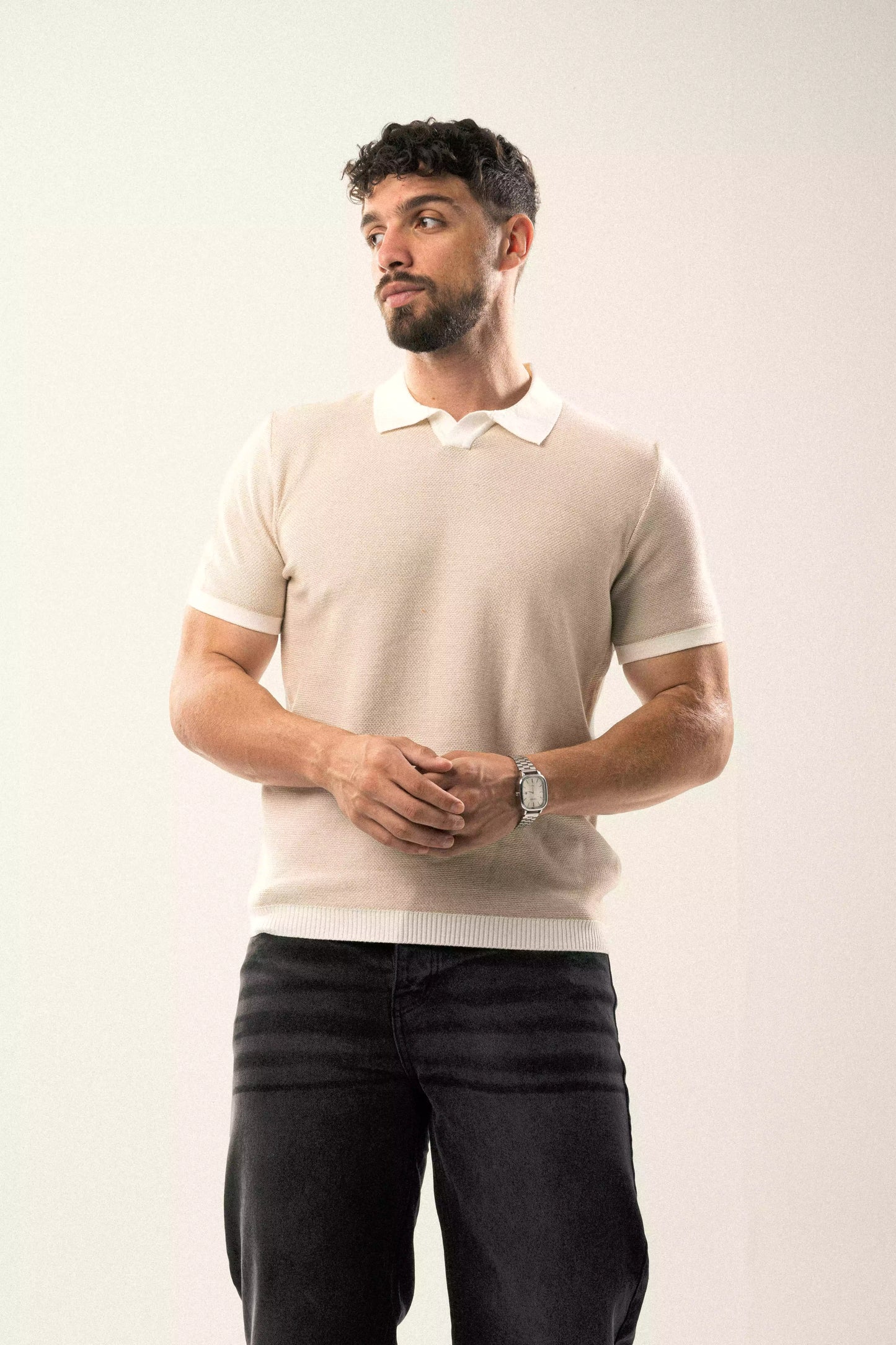 Sandstone Knitted Polo