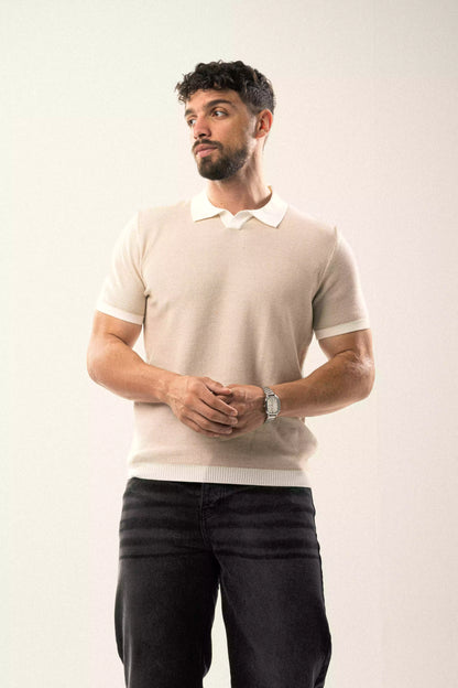 Sandstone Knitted Polo
