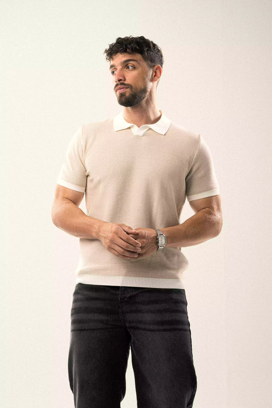 Sandstone Knitted Polo