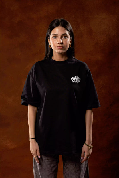 Printed Black oversized T-shirt