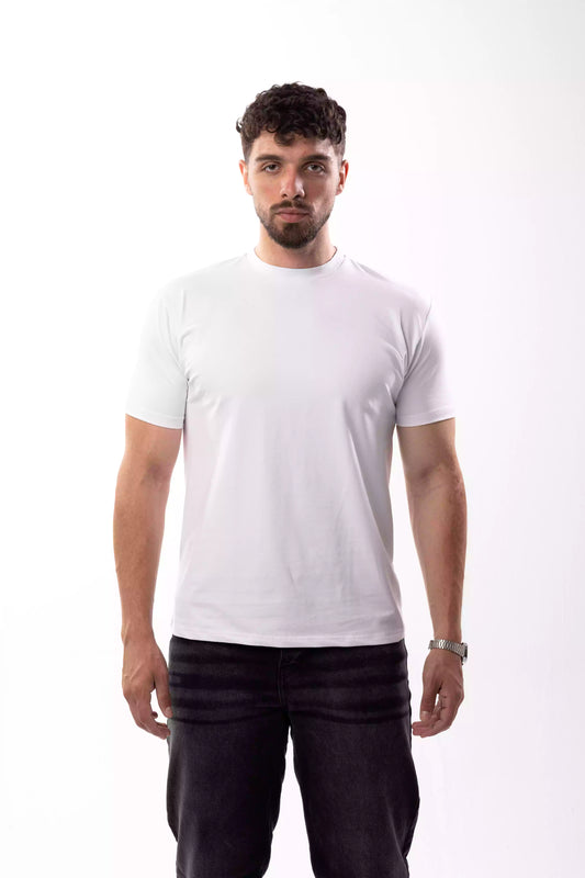 White regular cotton T-shirt