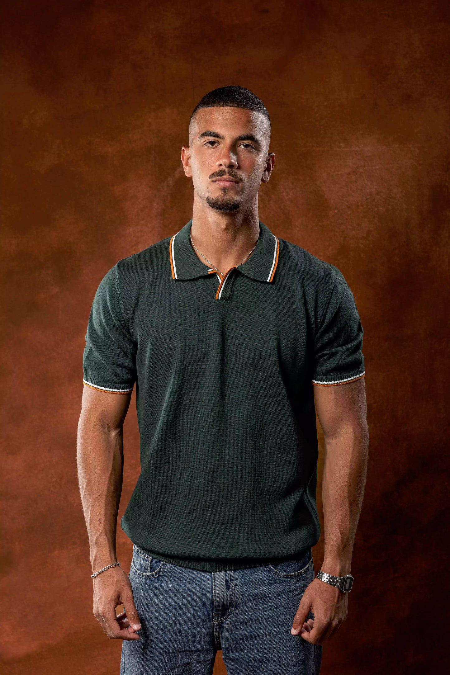 Dark Green Knitted Polo