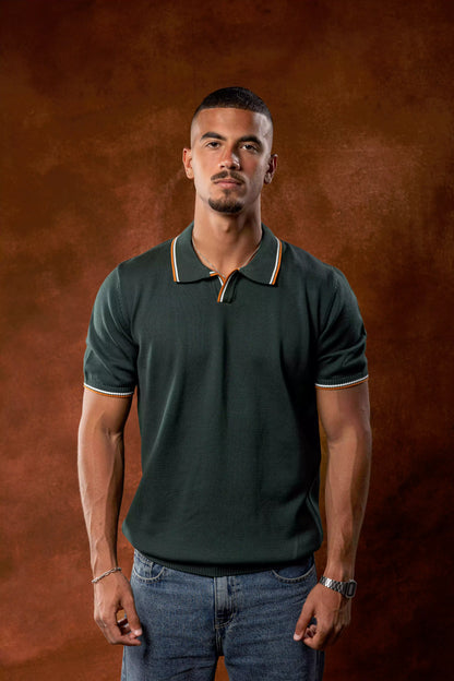 Dark Green Knitted Polo