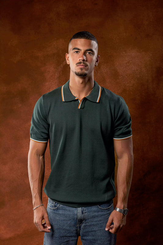 Dark Green Knitted Polo