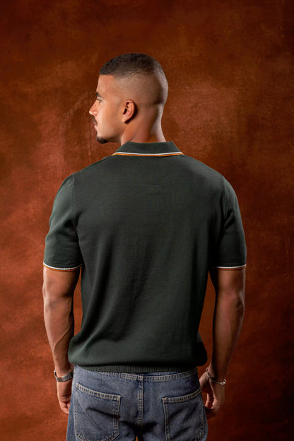 Dark Green Knitted Polo