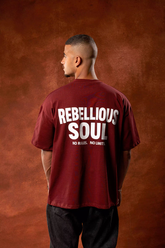 Printed Maroon oversized T-shirt