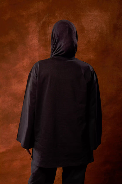Plain Black long sleeves oversized T-shirt