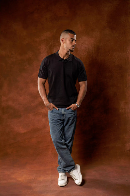 Black knitted T-shirt