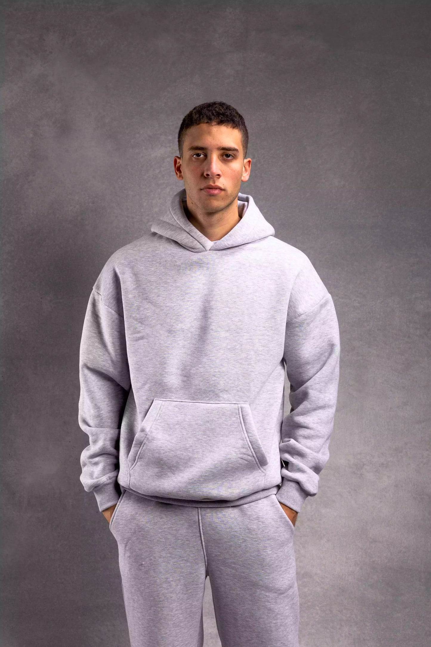 Grey Plain oversized hoodie