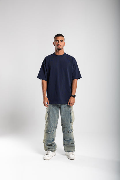 Plain Summer milton dark blue oversized T-shirt