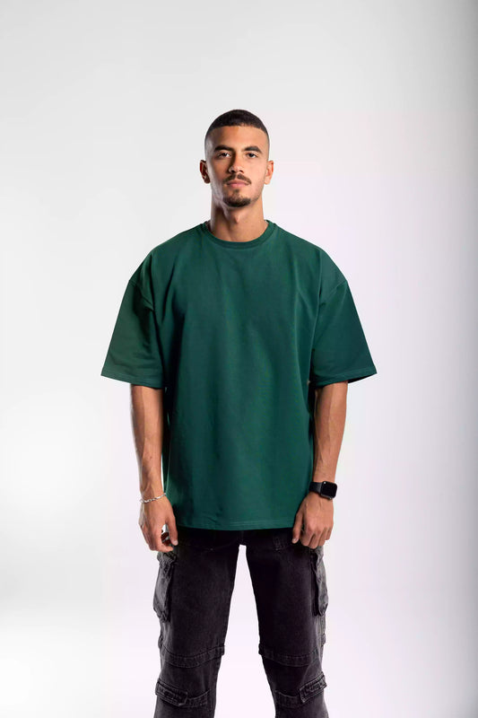Plain Dark green oversized T-shirt
