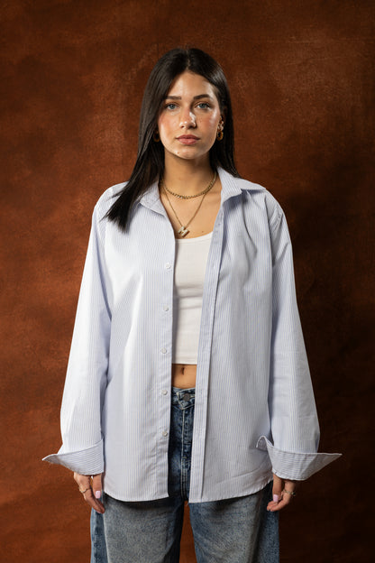 Blue stripped cotton shirt