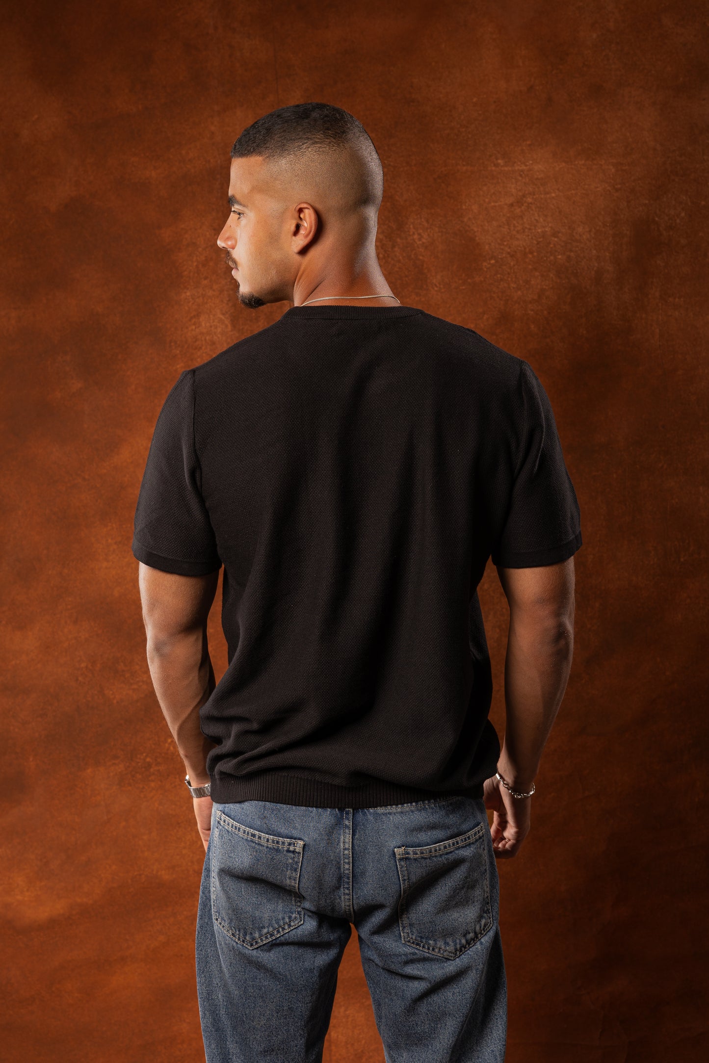 Black knitted T-shirt