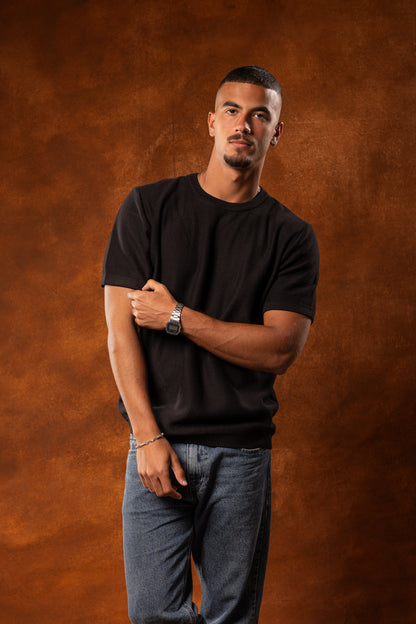 Black knitted T-shirt
