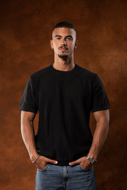 Black knitted T-shirt
