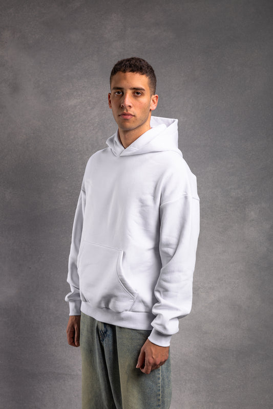 white plain oversized hoodie