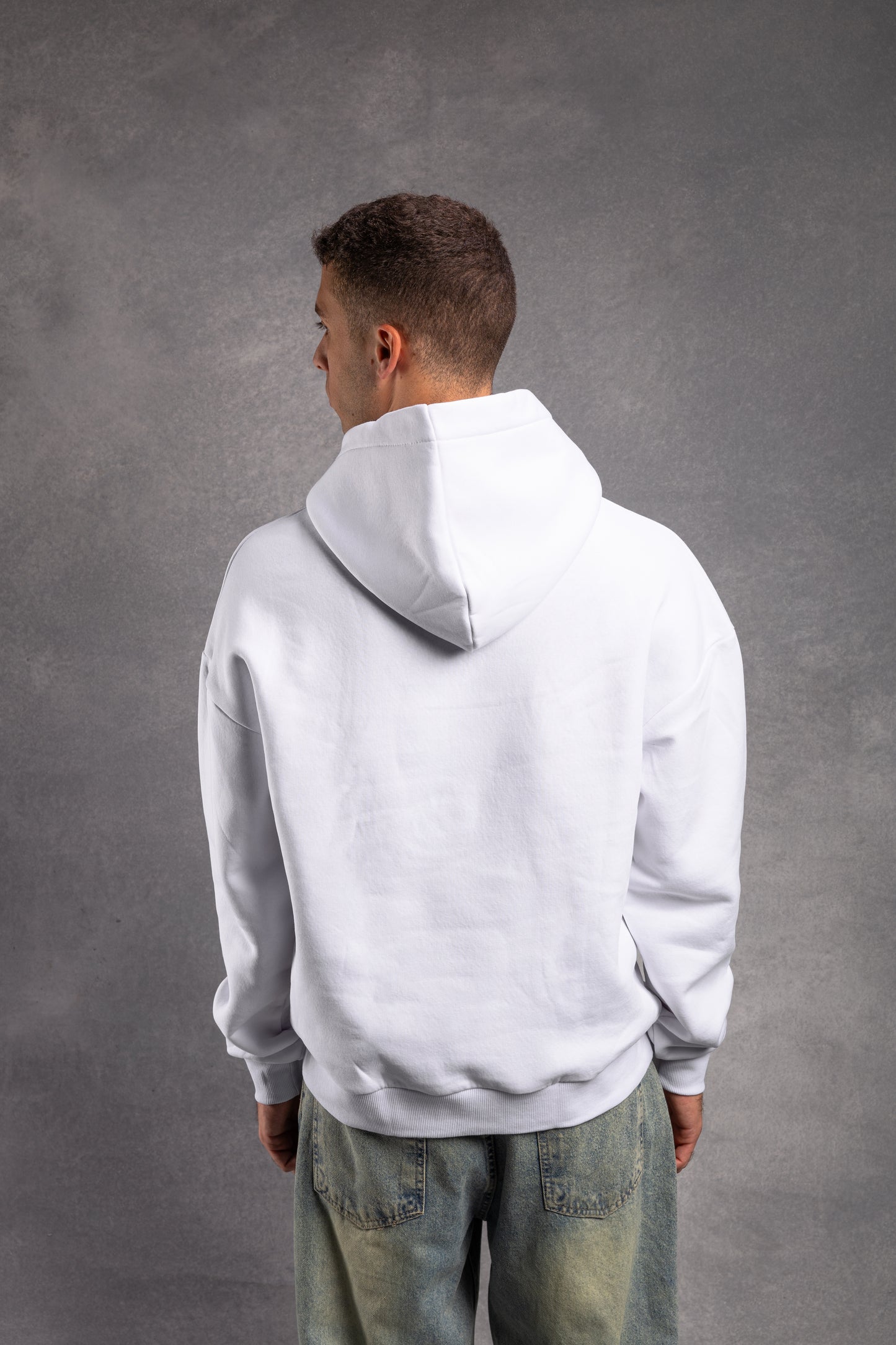 white plain oversized hoodie