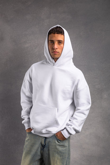 white plain oversized hoodie