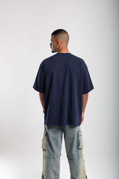 Plain Summer milton dark blue oversized T-shirt