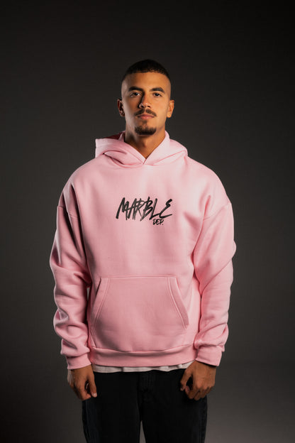 Pink printed oversized hoodie