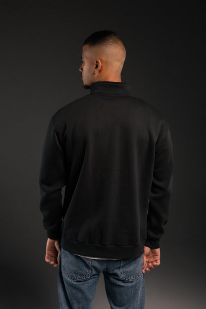 Black sweatshirt with quarter zip