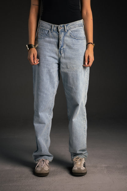 Blue wide leg jeans unisex