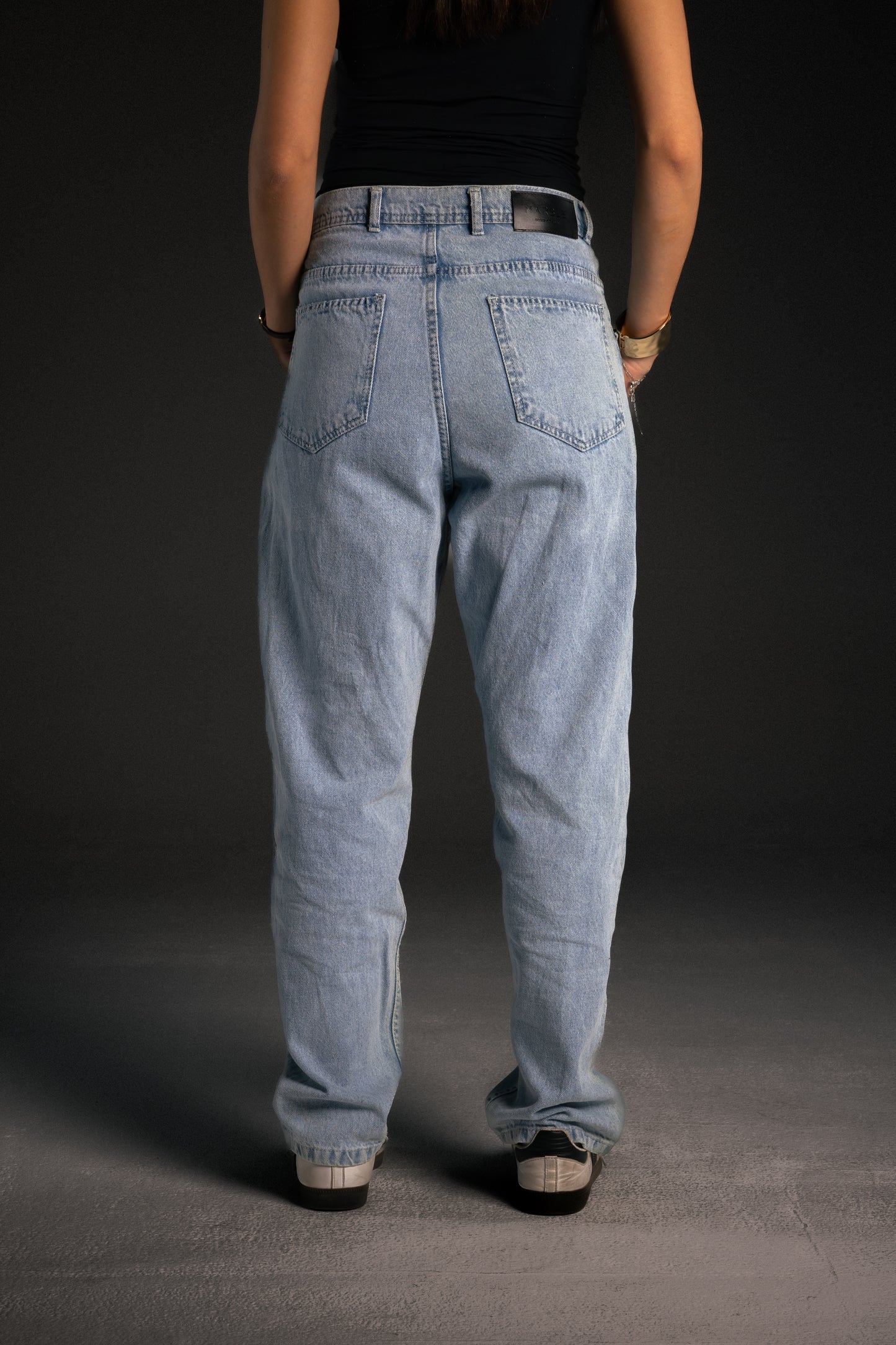 Blue wide leg jeans unisex