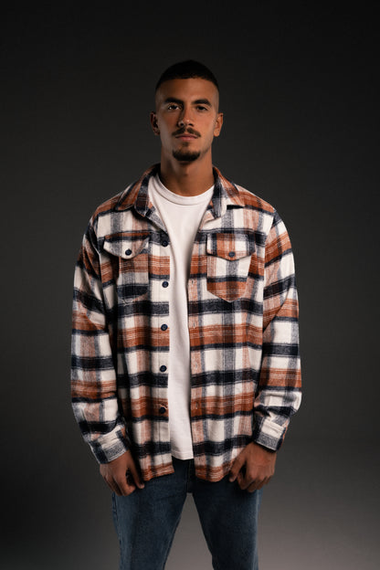 Orange Relaxed Fit Flannel shirt