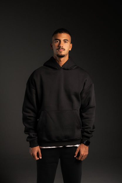 Black Plain oversized hoodie