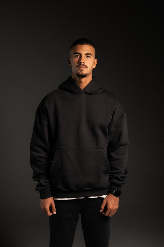 Black Plain oversized hoodie