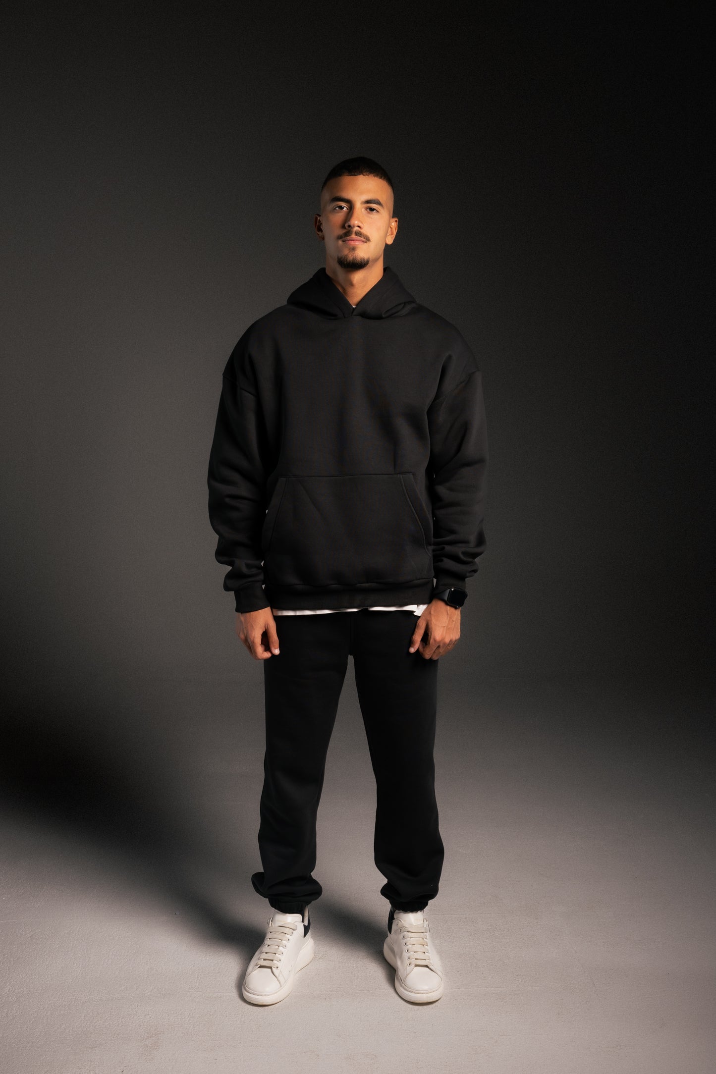 Black Plain oversized hoodie