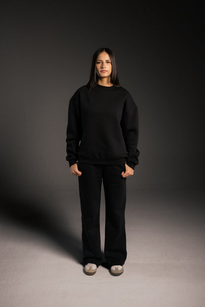 Black plain oversized sweatshirt