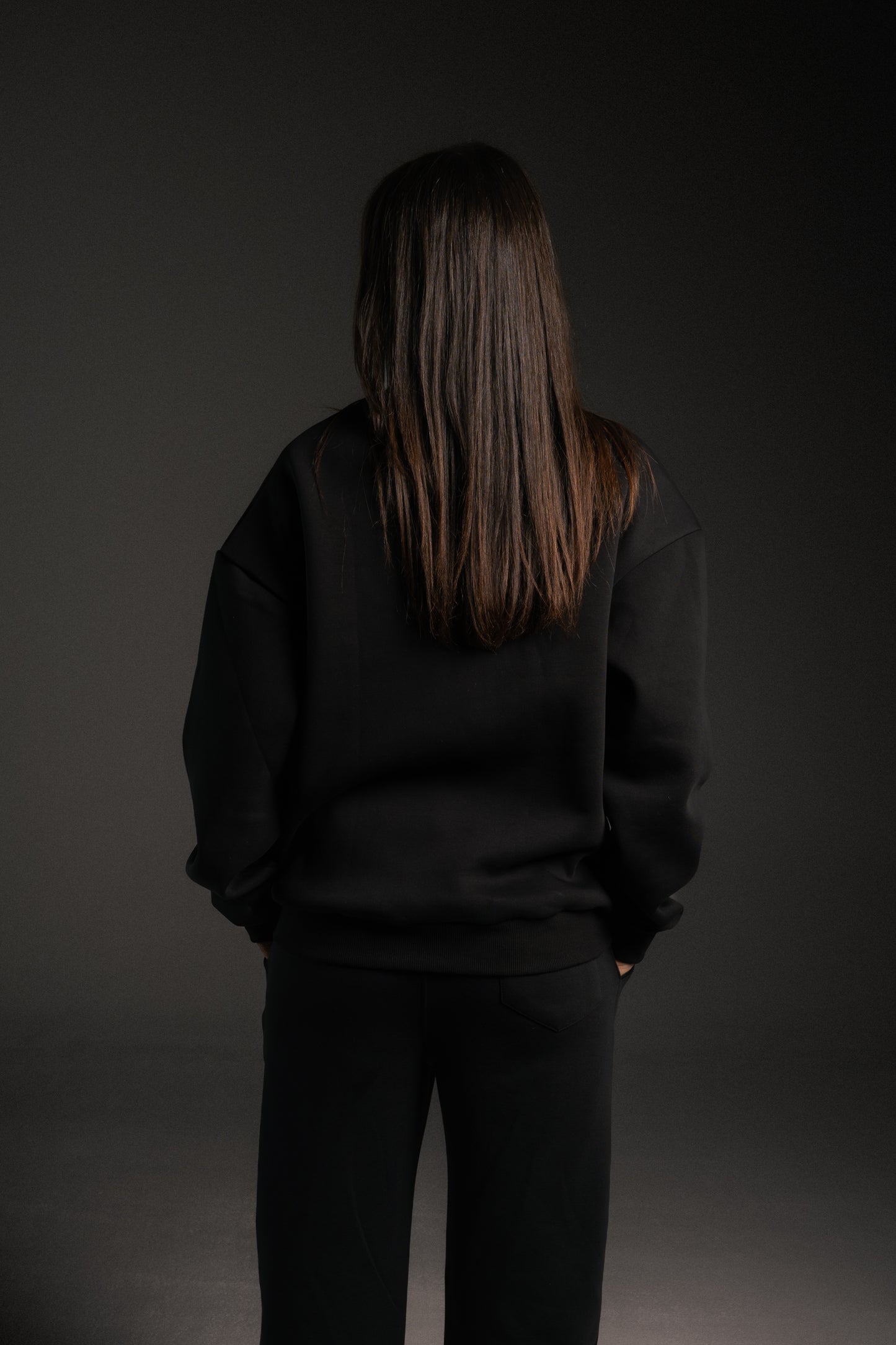 Black plain oversized sweatshirt