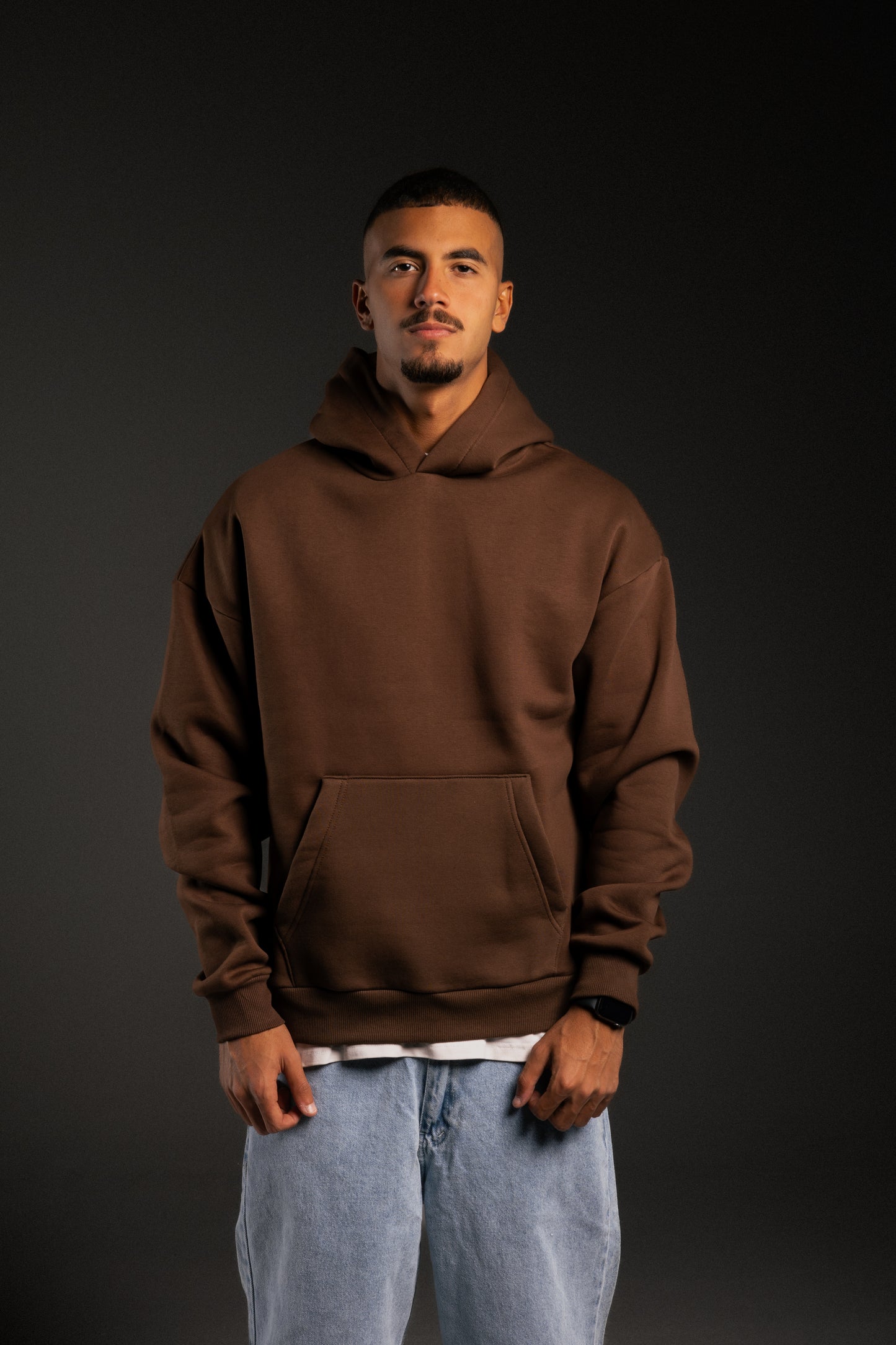 Brown Plain oversized hoodie