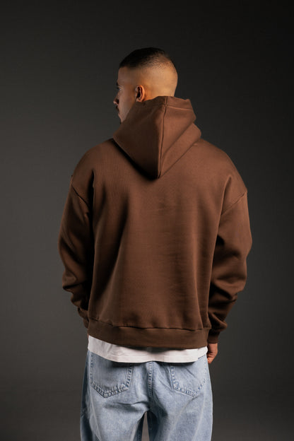 Brown Plain oversized hoodie