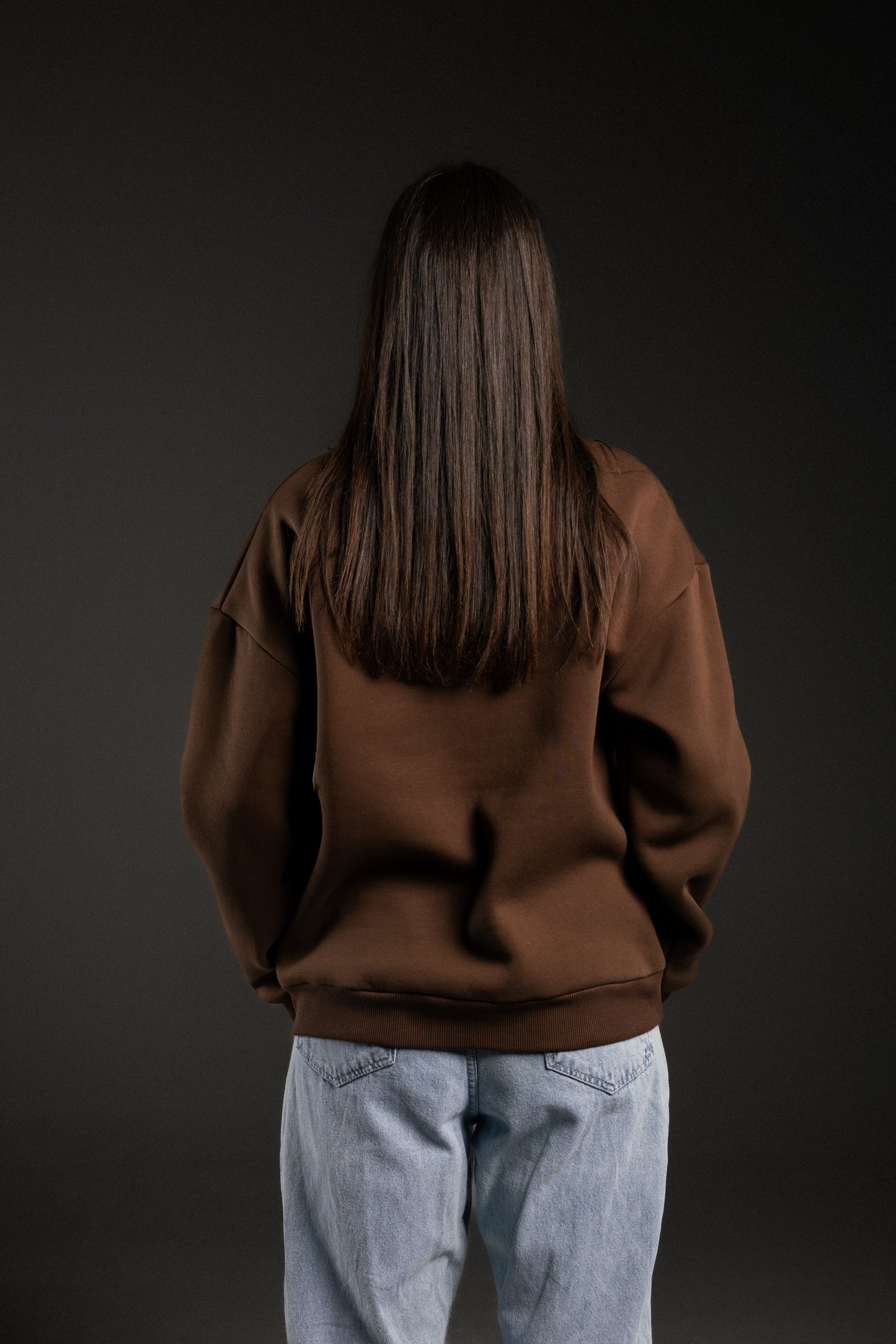 Brown plain oversized sweatshirt