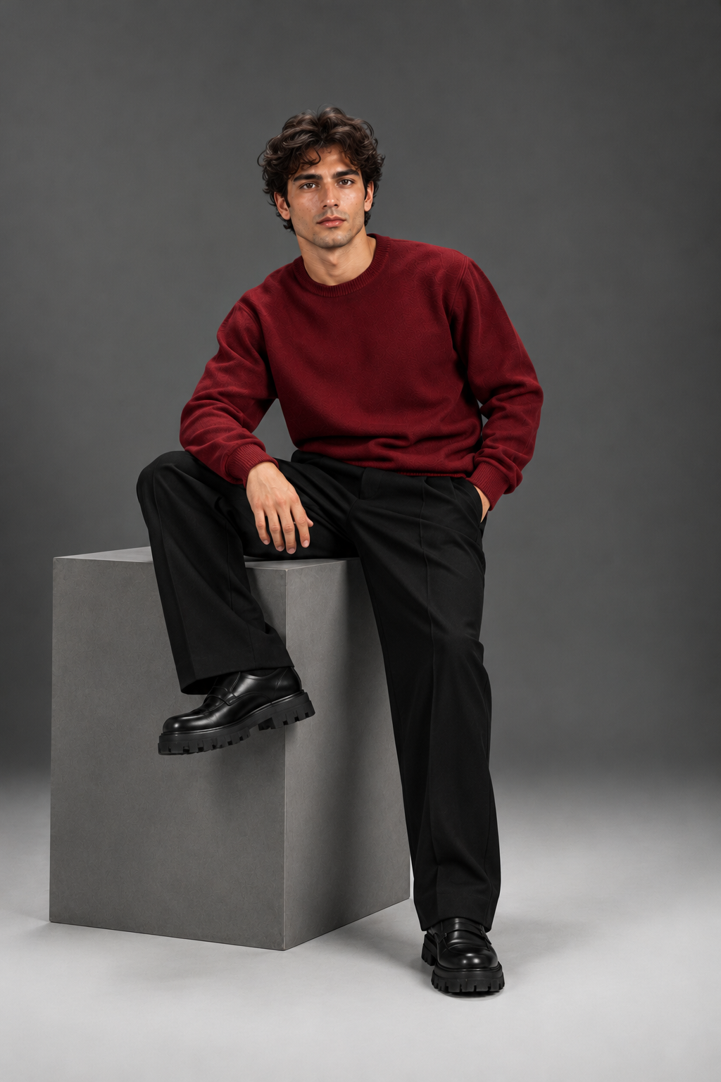 knitted Maroon sweater