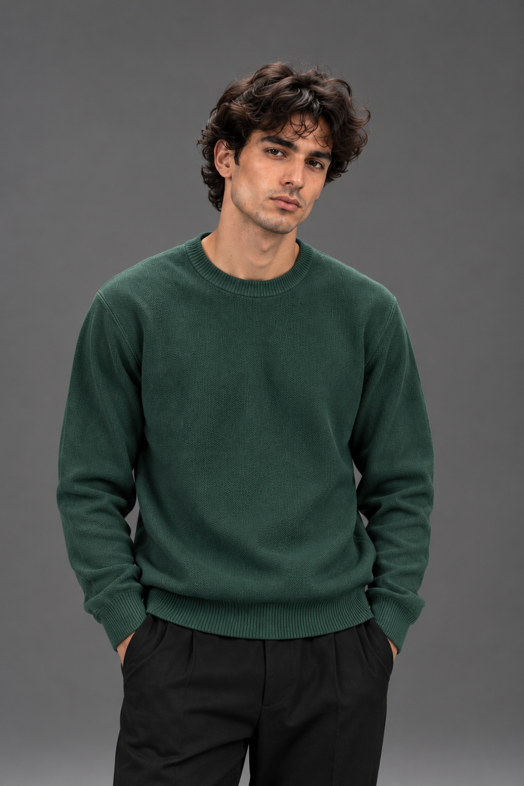knitted Dark green sweater