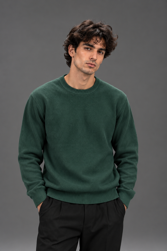knitted Dark green sweater