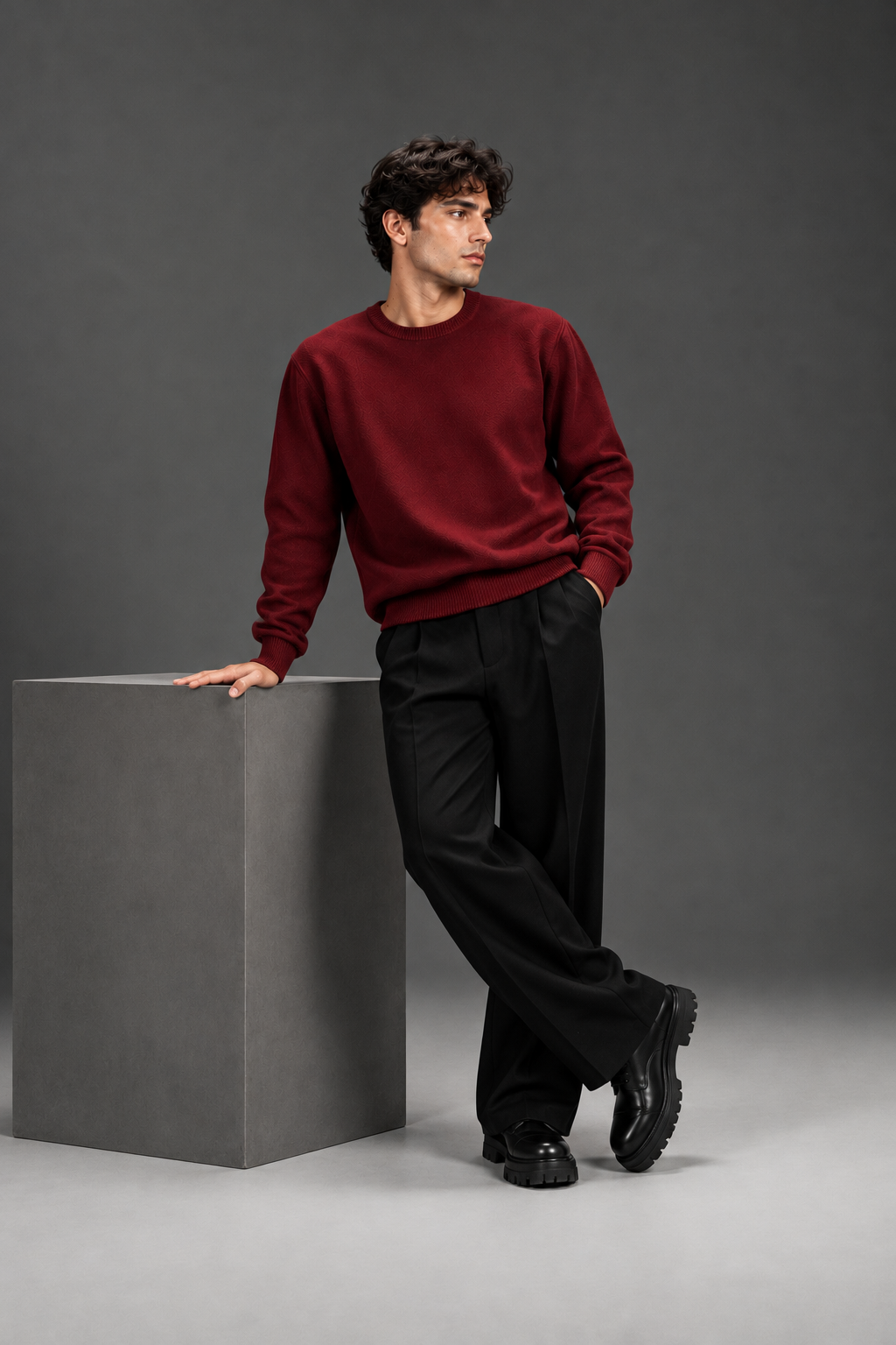 knitted Maroon sweater